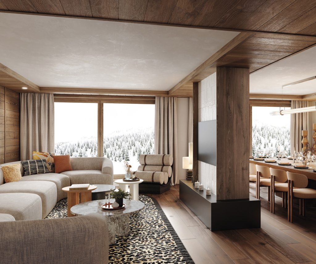 À LA VENTE STEAMBOAT : LODGES HAUT DE GAMME EN CŒUR DE STATION COURCHEVEL MORIOND